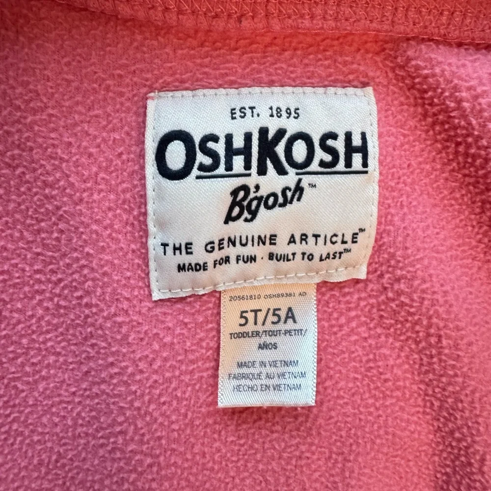 Girls 4pc Fleece Jacket Bundle OshKosh B’gosh Pink Blue Size 5T